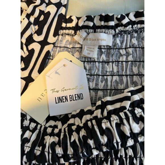 Monteau Linen Blend Crop Top Black & White Women's Medium BNWT! - Picture 4 of 9